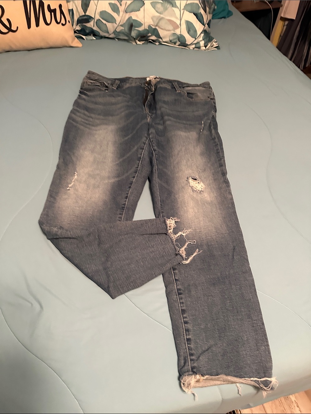 pistola Men's Distressed Dark Blue Relaxed Jeans